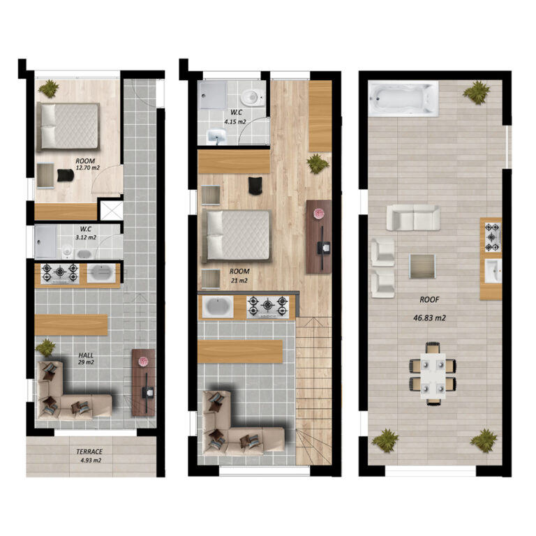 Capensis Projesi 2+1 Daire Kat Planı