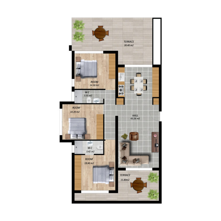 Capensis Projesi 3+1 Villa Kat Planı