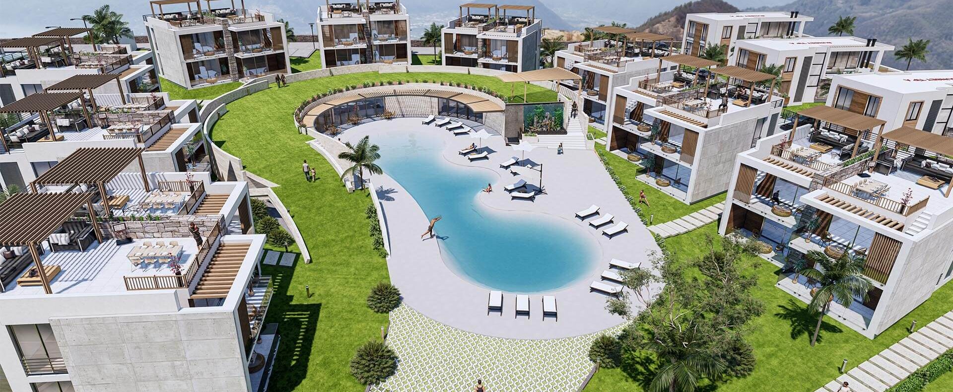 Girne Bahçeli Satılık 1+1 Daire Site İçinde