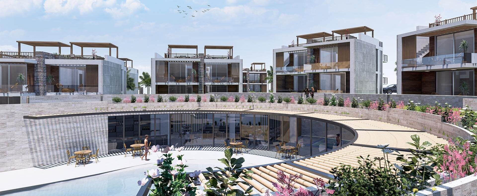 Girne Bahçeli Satılık 1+1 Daire Ortak Havuzlu