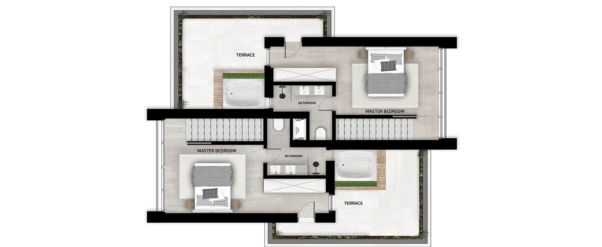 Kıbrıs Mersinlik'te Denize Sıfır 2+1 Villa Kat Planı